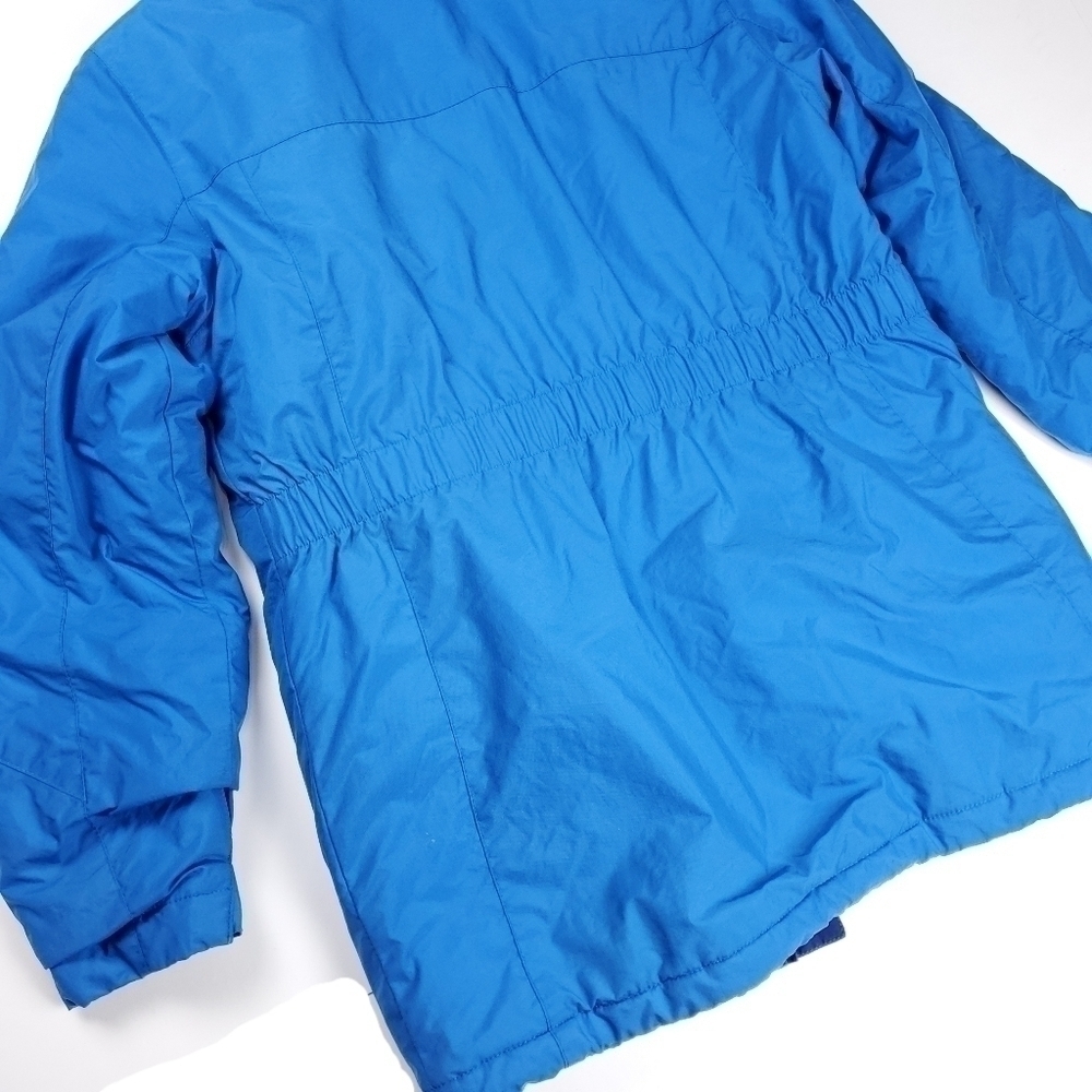Lands' End Kids Grow A Longs Blue and Lime Puffer Coat Kids Medium 10-12 - Picture 5 of 13